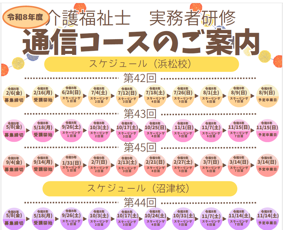 【受講生募集】介護福祉士 実務者研修 通信コース